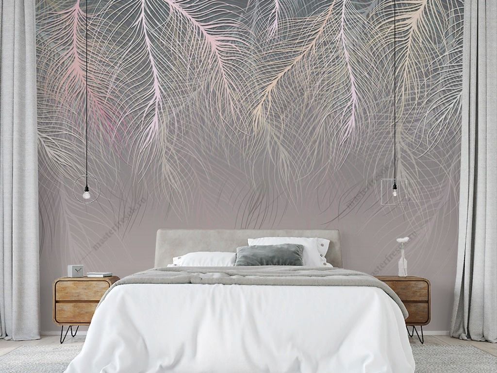 Фотообои пушистые листья разноцветные  9-1857