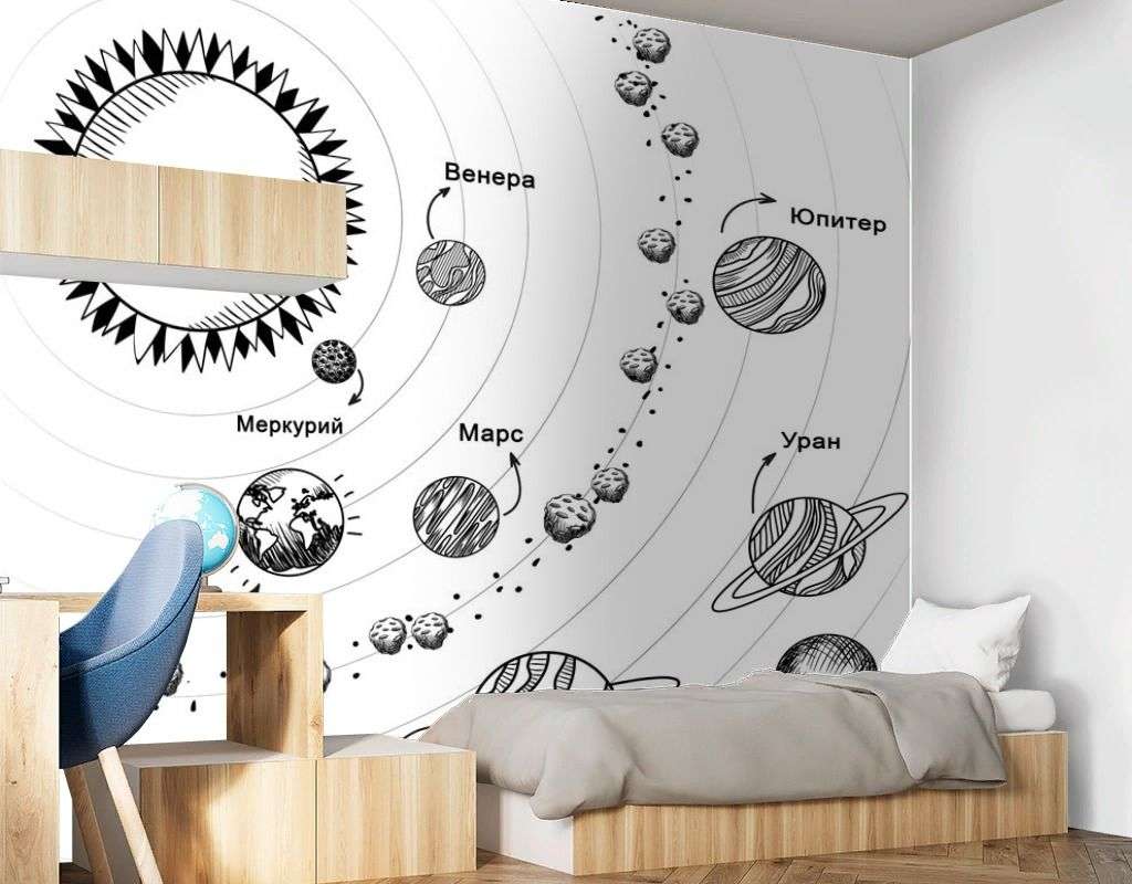 Фотообои в интерьере солнечная система  12-1661 фото