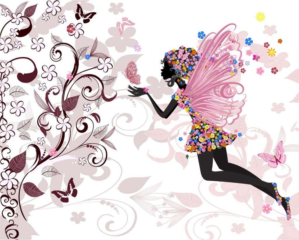 Фотообои в интерьере фея и цветы  12-1261 фото