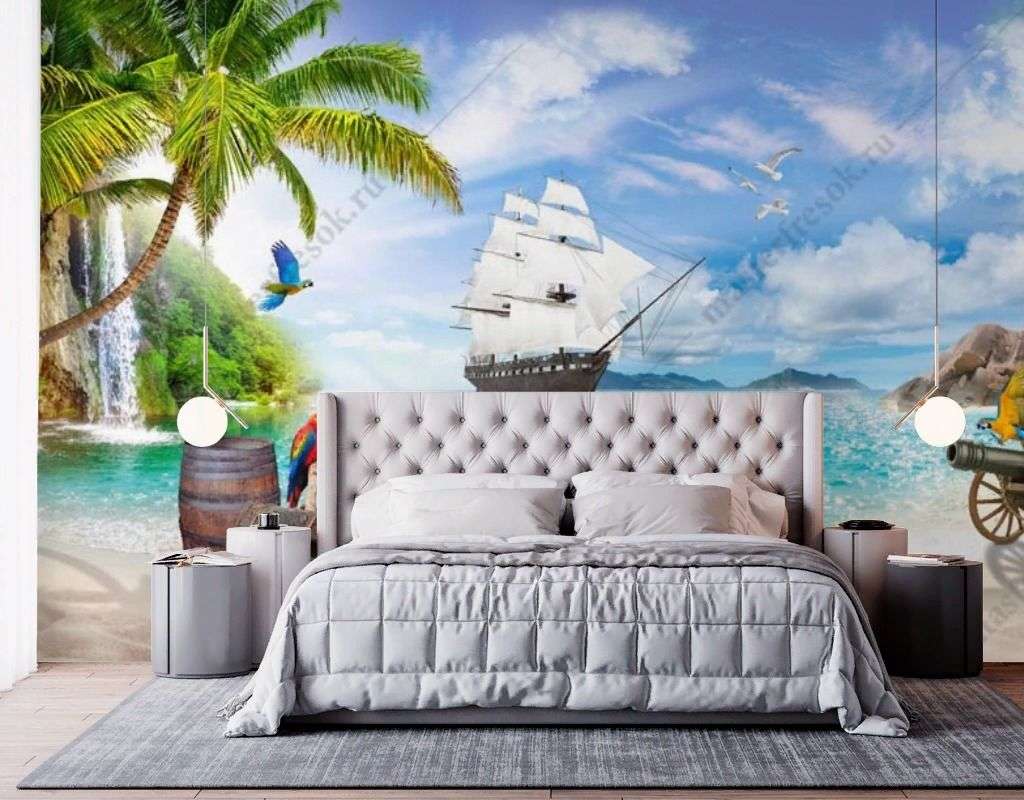 Фотообои в интерьере остров сокровищ  13-539 фото