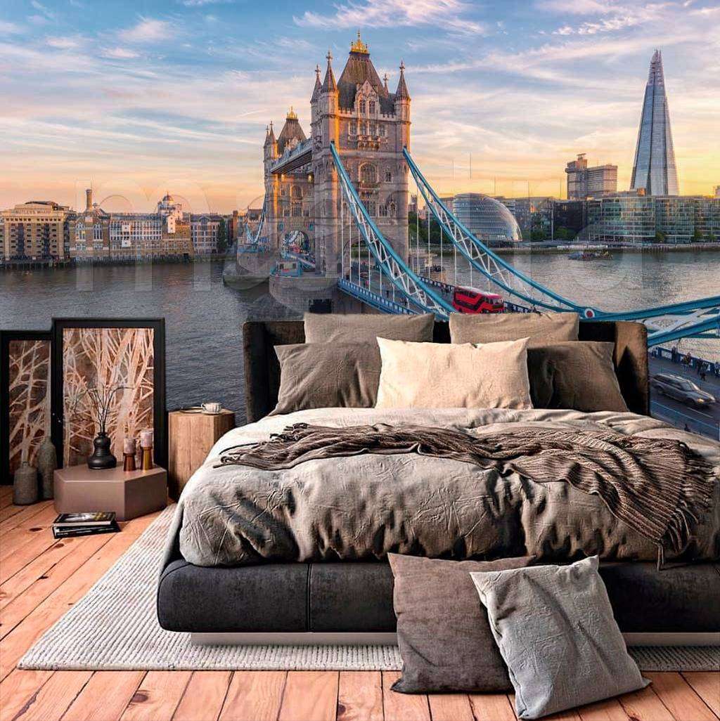 Фотообои в интерьере тауэрский мост в утренние часы  9-563 фото