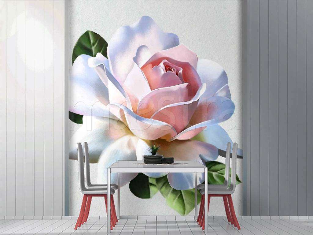 Фотообои Розовая художественная роза на светлом фоне  10-320