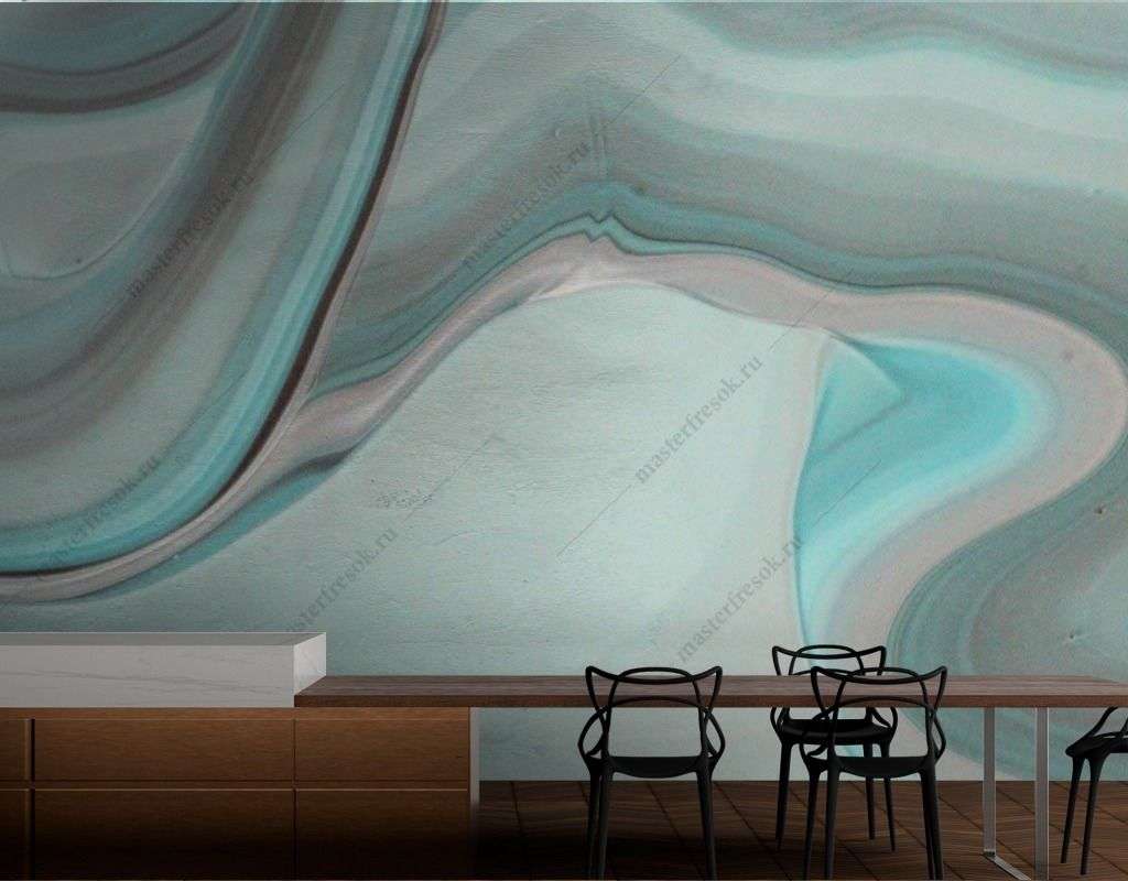Фотообои в интерьере бирюзовый флюид  9-1536 фото