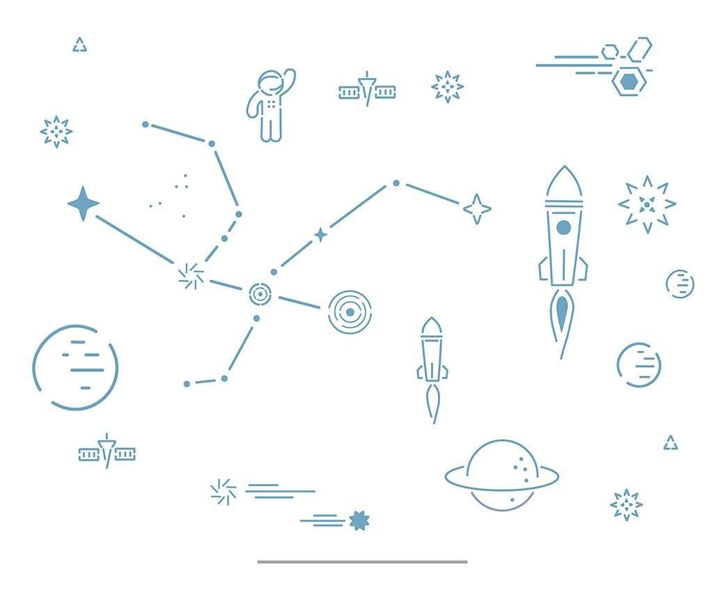 Фотообои в интерьере в детскую космос минимализм   14-712 фото