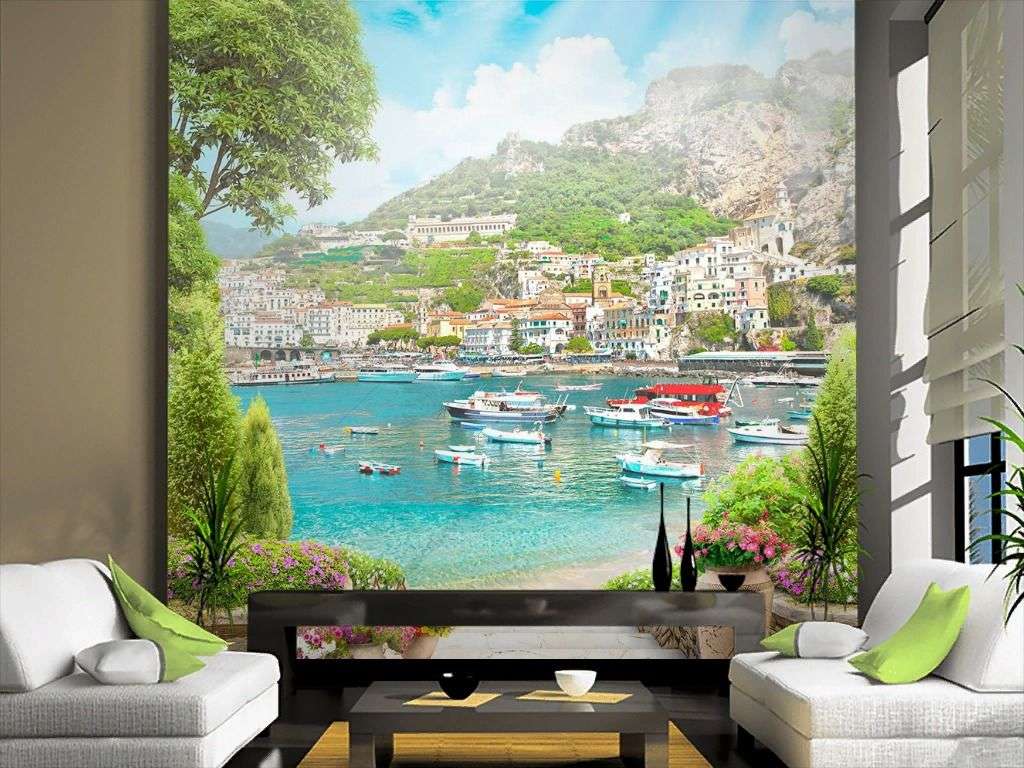 Фотообои в интерьере лодки у берега  9-1446 фото