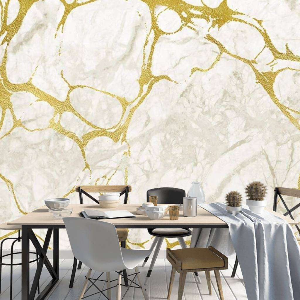 Фотообои в интерьере мрамор с позолотой  15-607 фото