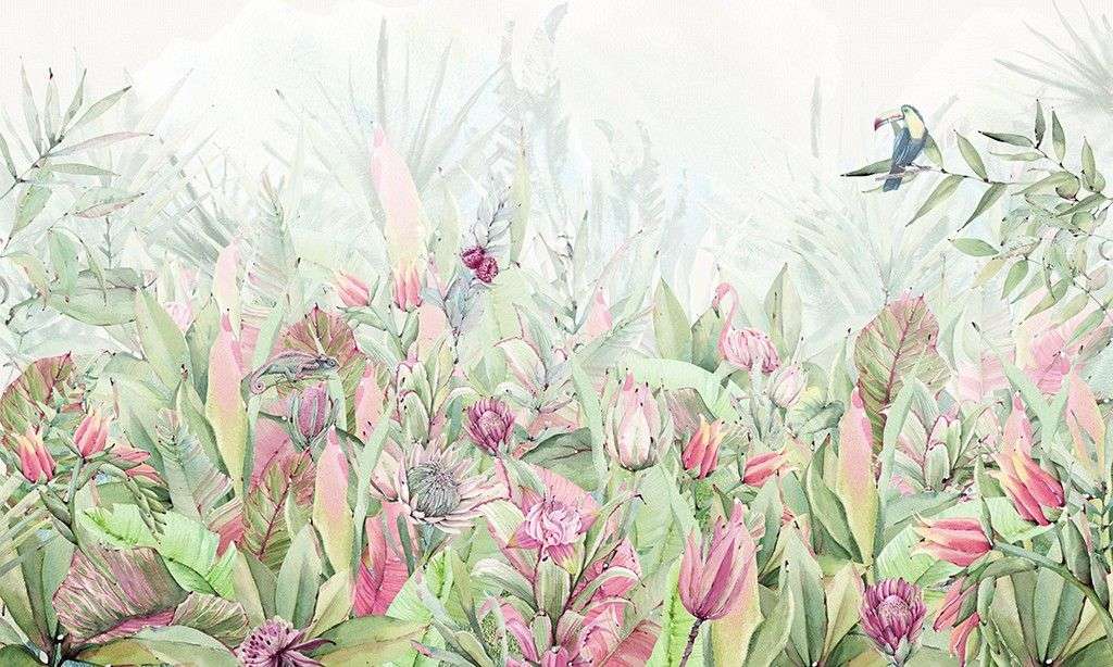 Фотообои в интерьере в спальню цветы яркие  9-2007 фото