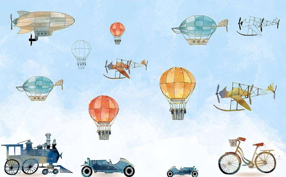 Фотообои в интерьере техника для малышей  15-302 фото