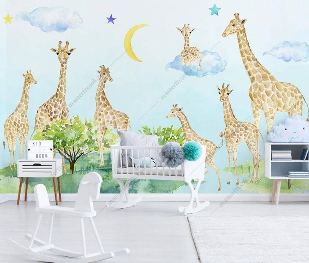 Фотообои Жирафы в саванне  16-044