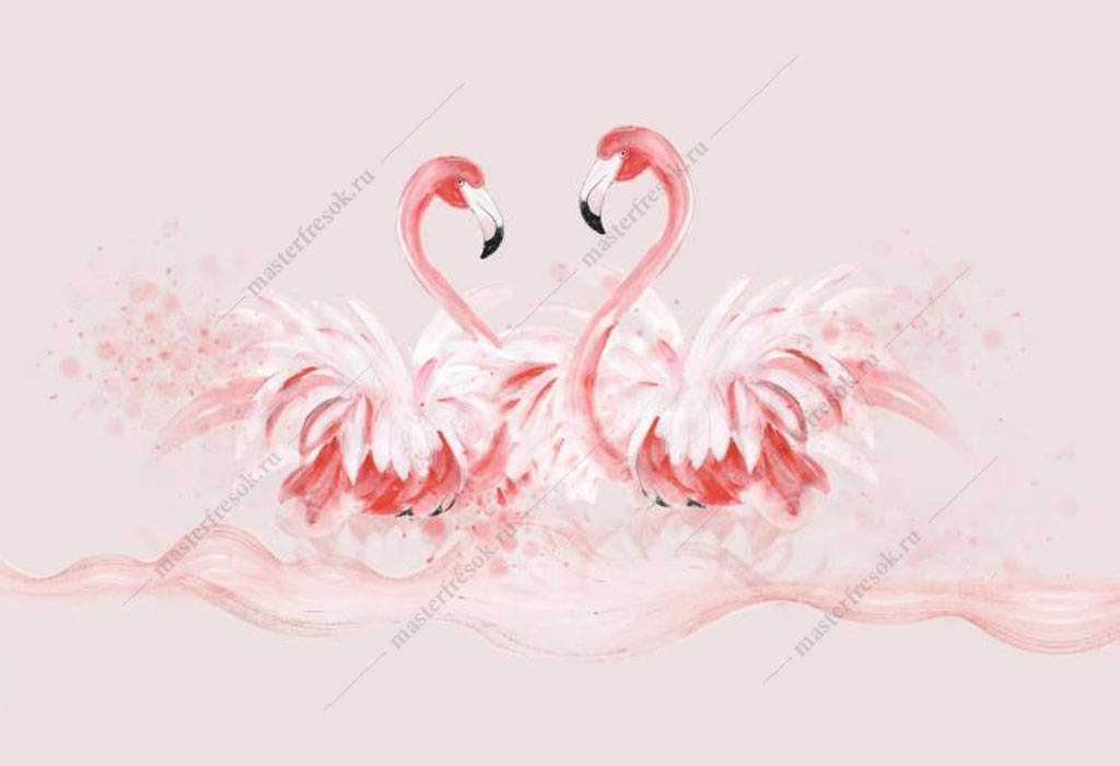 Фотообои в интерьере розовый фламинго  15-899 фото