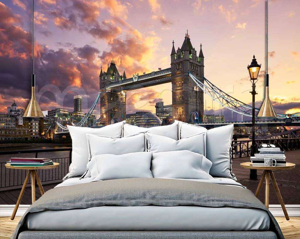 Фотообои в интерьере вечерняя набережная лондона  9-538 фото