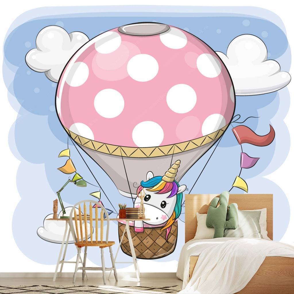 Фотообои Единорог на воздушном шаре  12-601