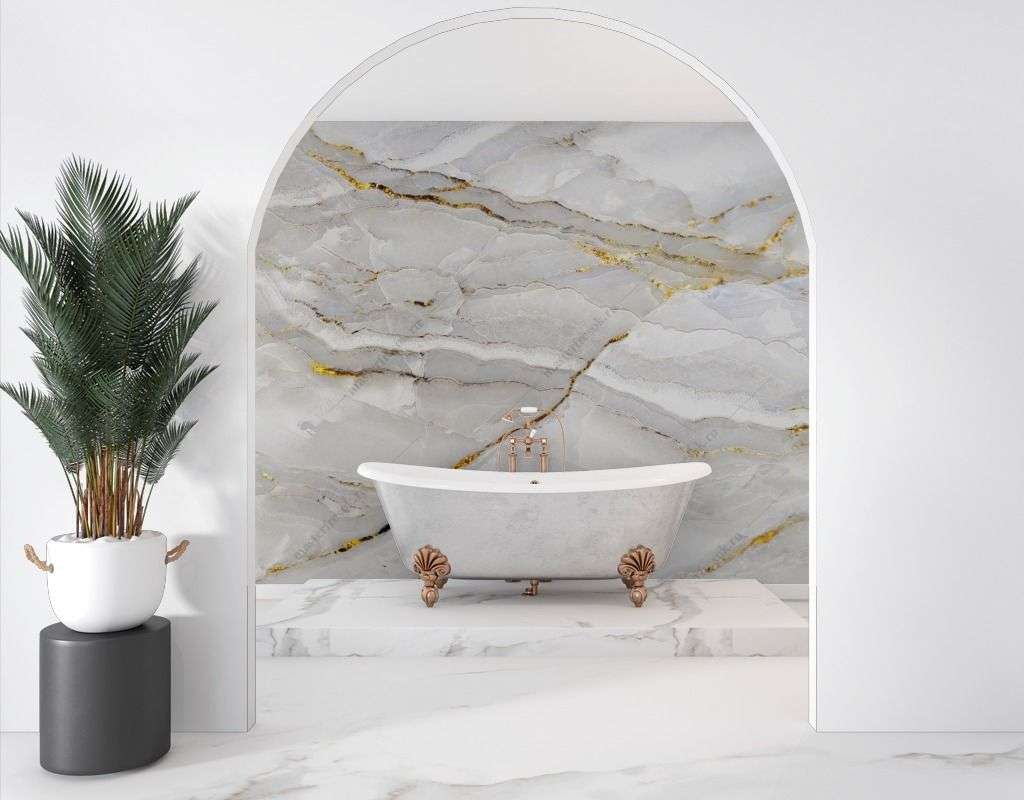 Фотообои в интерьере золото в мраморе  9-1606 фото