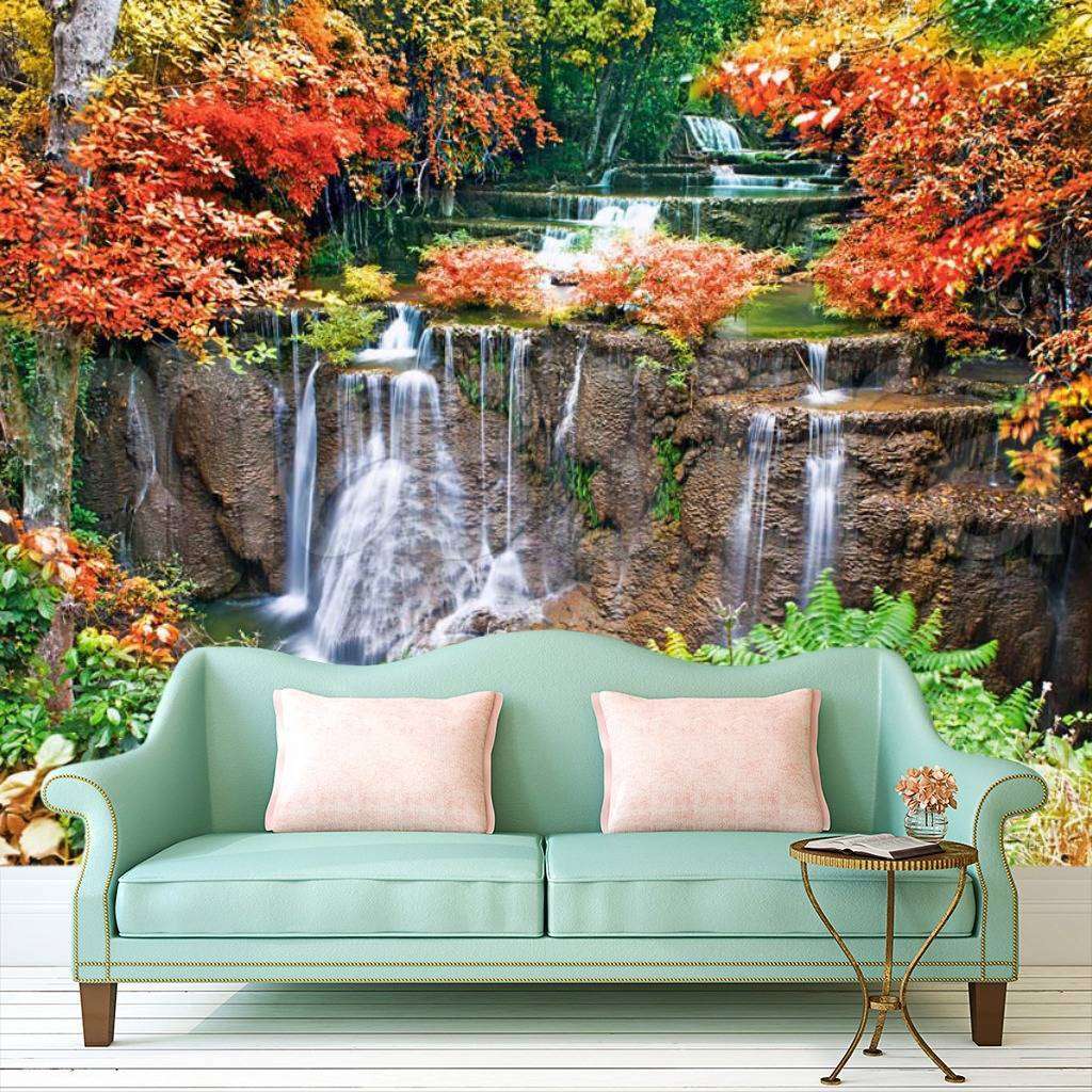 Фотообои Водопад осенние краски  4-370