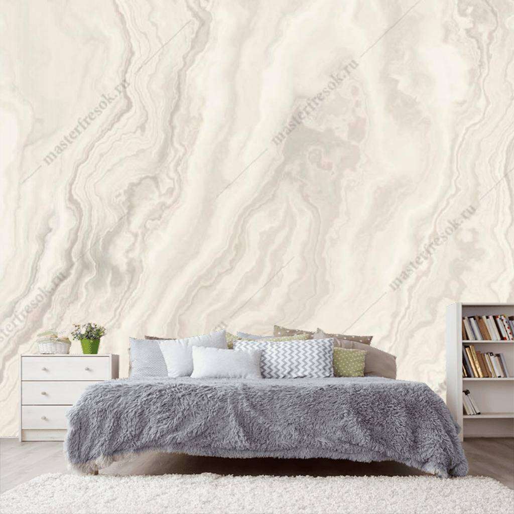 Фотообои в интерьере флюид арт мрамор белый  9-1016 фото
