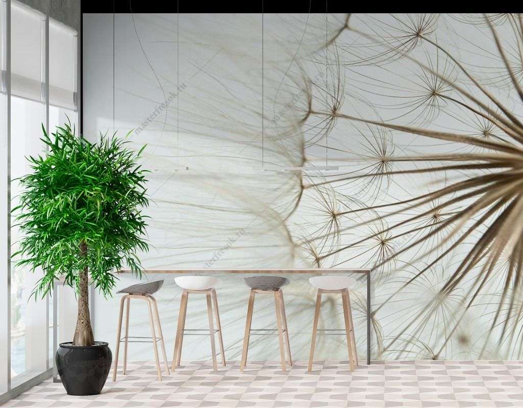 Фотообои в интерьере одуванчик большой  9-1772 фото