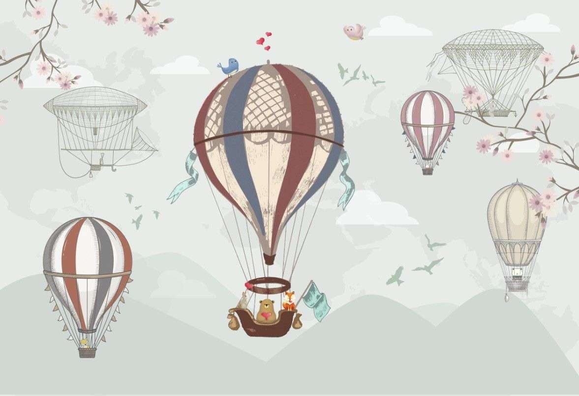 Фотообои в интерьере винтажные шары  14-626 фото