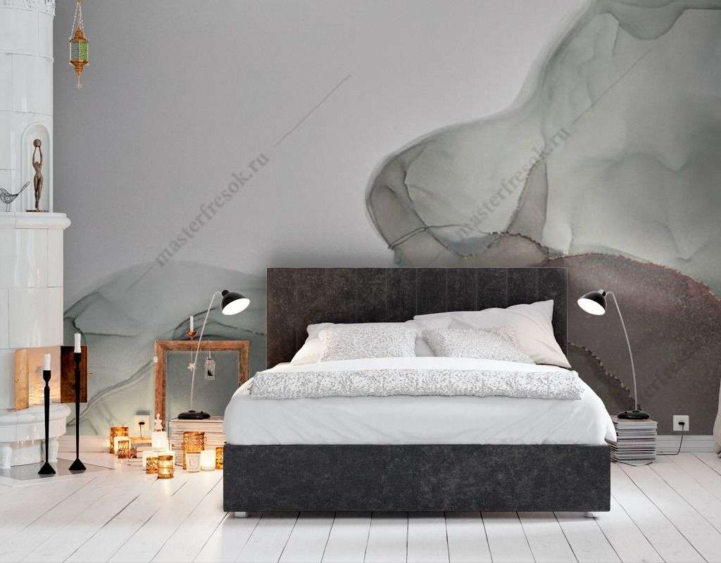 Фотообои в интерьере мрамор акварелью  9-1564 фото