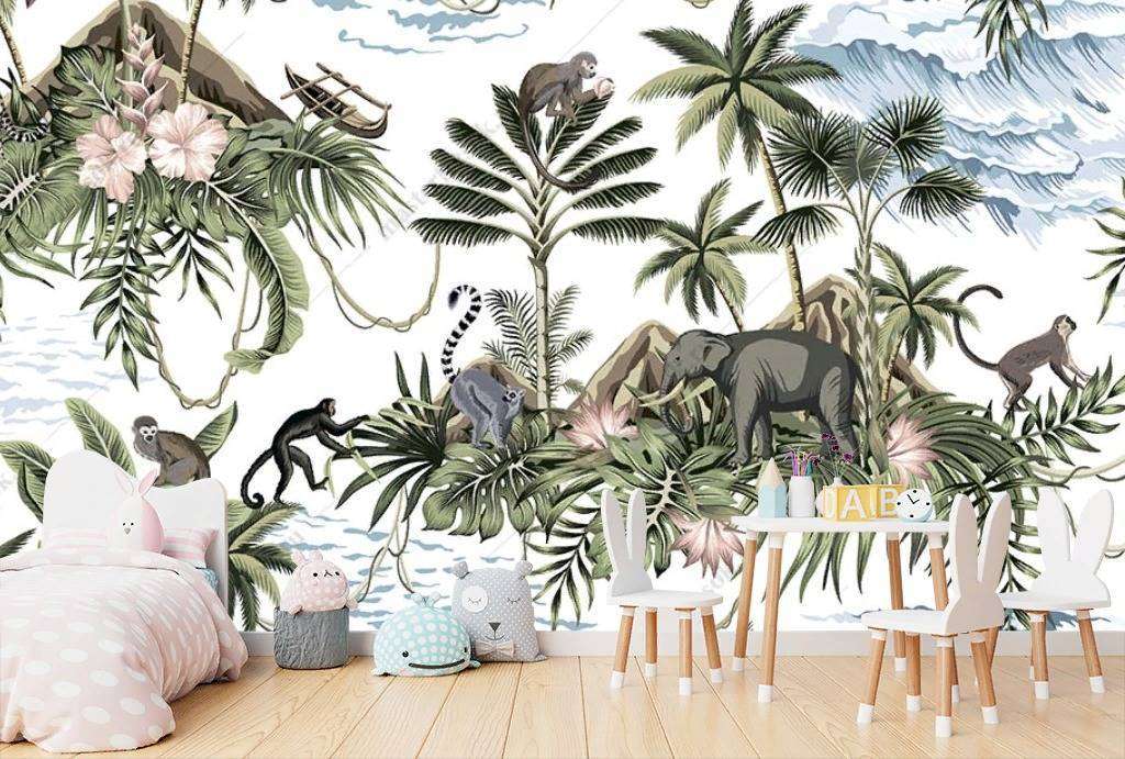 Фотообои в интерьере джунгли детские  12-1179 фото