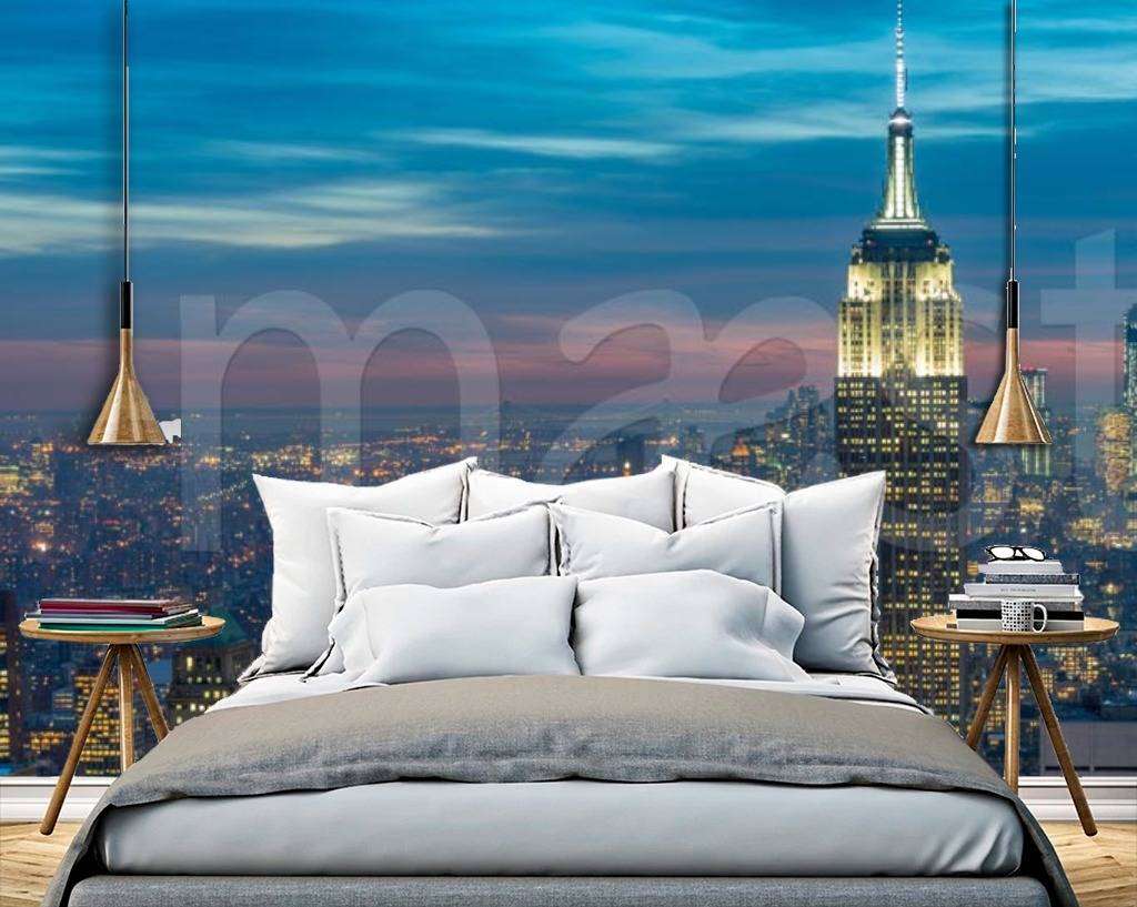Фотообои в интерьере ночной нью йорк красивый  9-837 фото