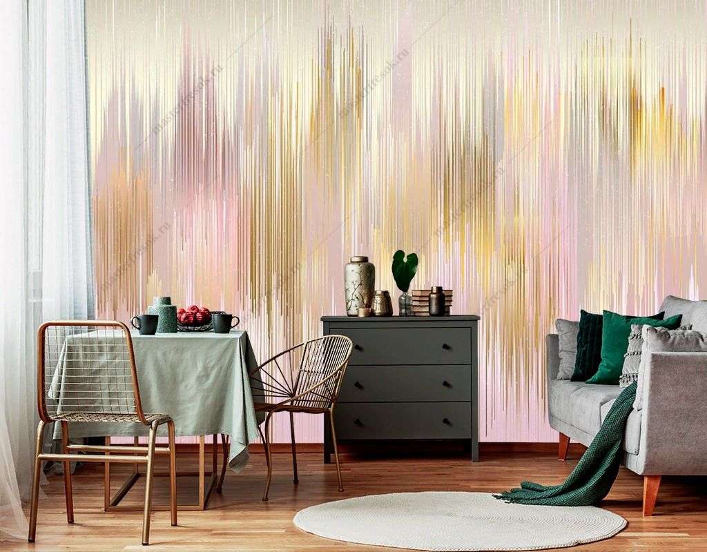 Фотообои в интерьере перламутровый дождь  9-1816 фото