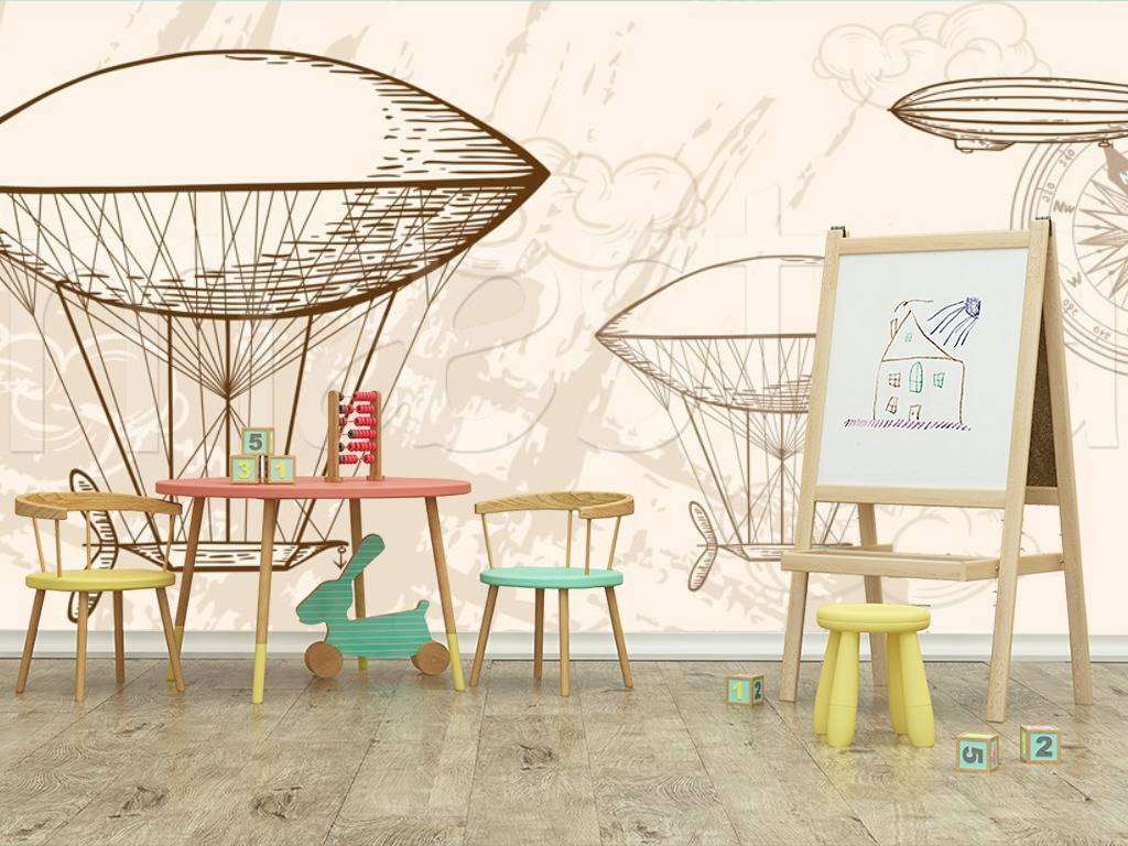 Фотообои в интерьере воздушные шары винтаж  12-427 фото