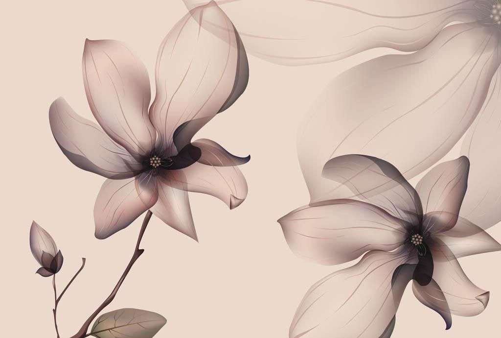 Фотообои в интерьере цветы магнолии  14-126 фото