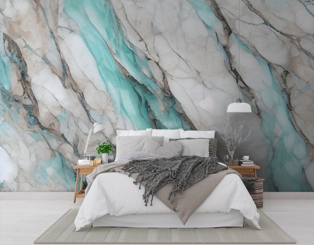 Фотообои Мрамор серо-изумрудный  9-2093