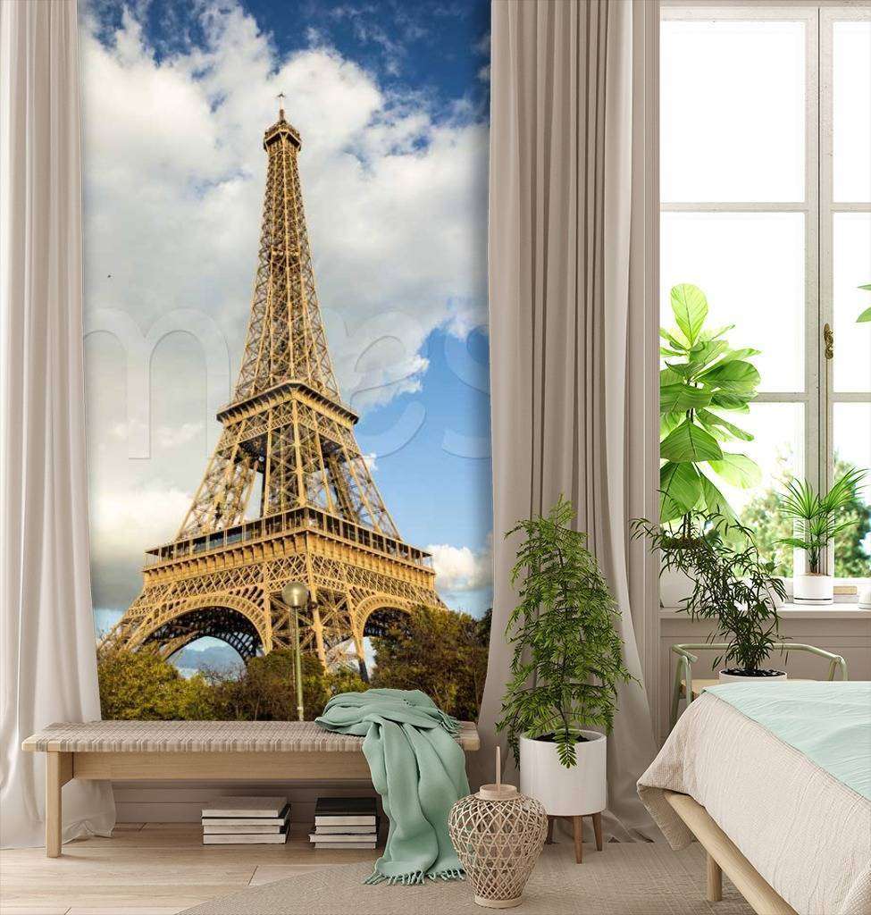 Фотообои Бесшовные обои на стену:  Эйфелева башня вид снизу. Артикул: 9-741  