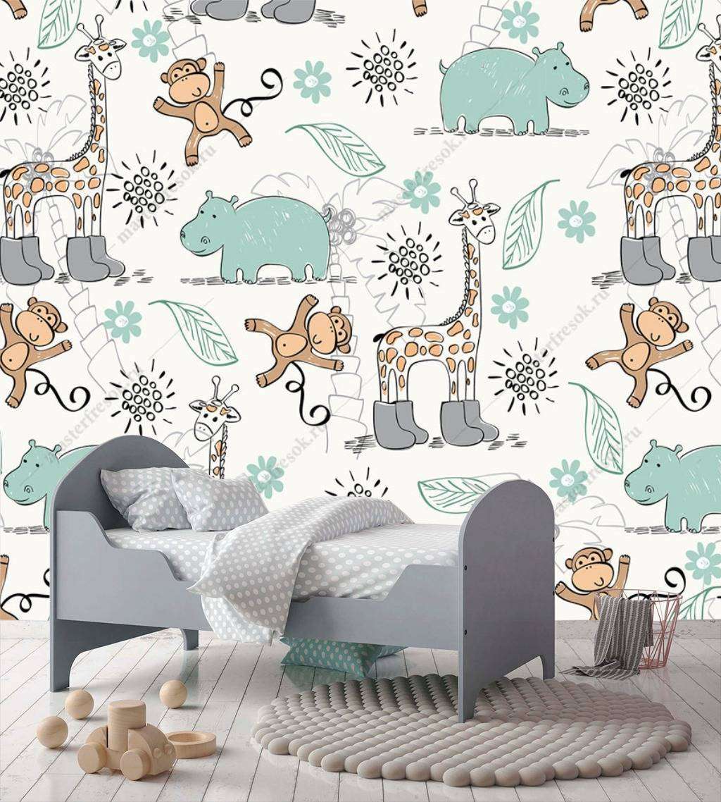 Фотообои в интерьере жирафы  12-723 фото