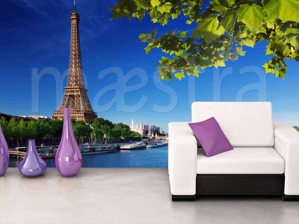 Фотообои Эйфелева башня через реку  4-195