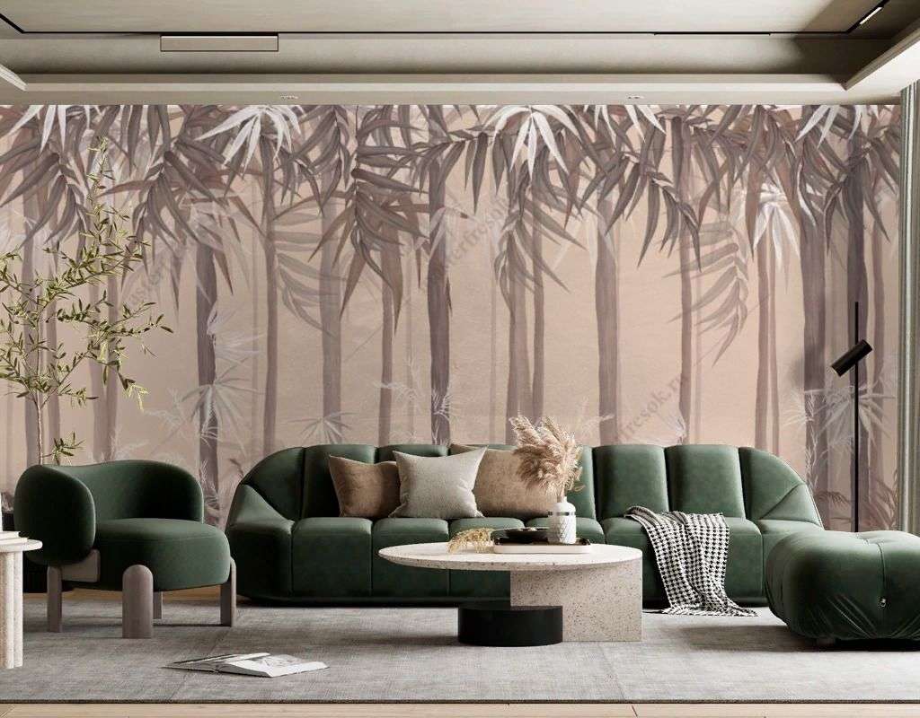 Фотообои в интерьере бамбуковый лес  9-1694 фото