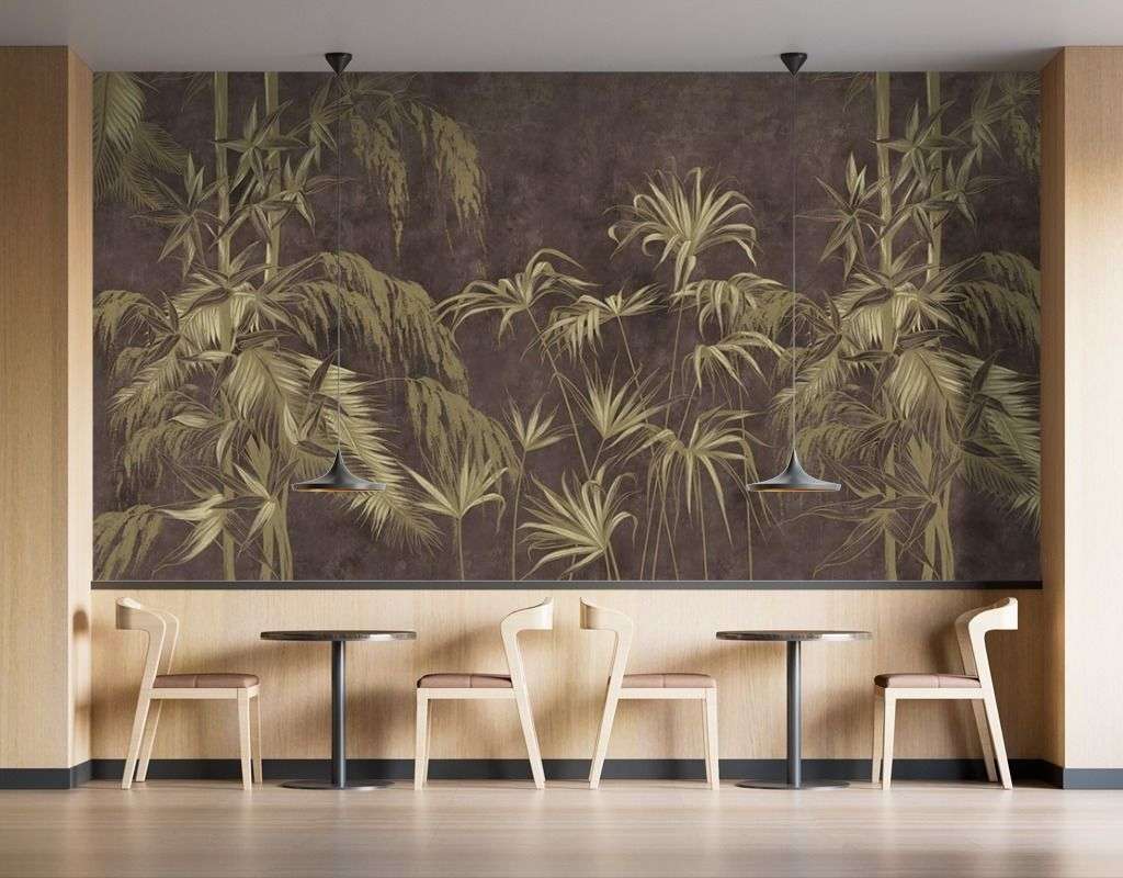 Фотообои в интерьере листья пальмы фоновые  9-1639 фото