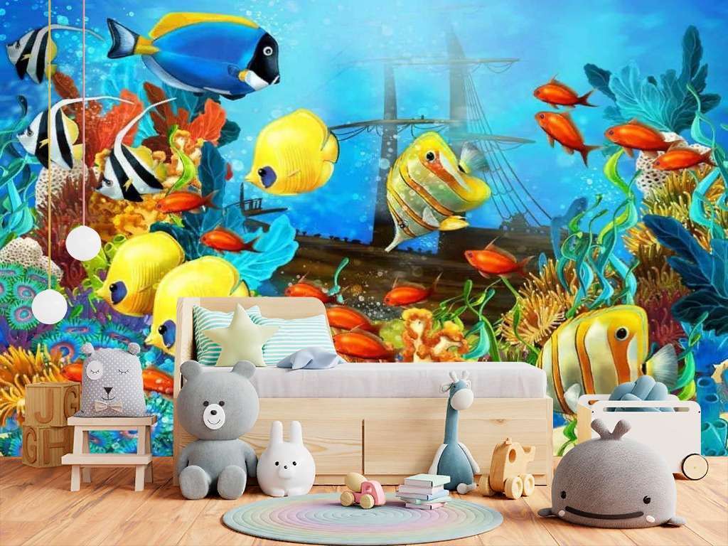 Фотообои Бесшовные обои на стену:  Подводный мир. Артикул: 17-2481  