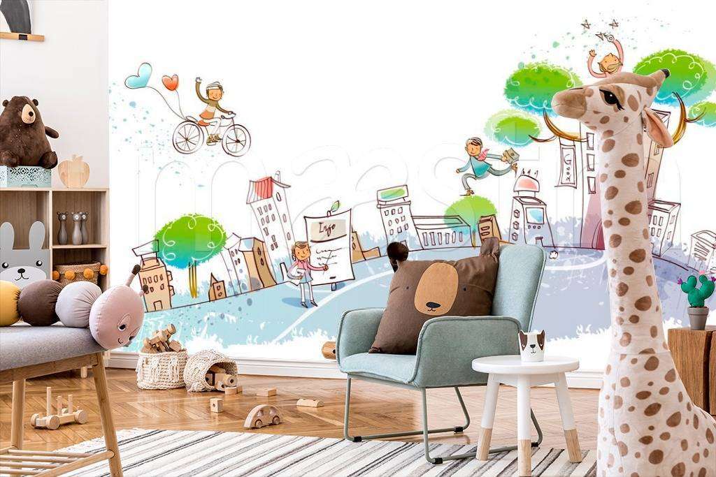 Фотообои в интерьере город детства  12-347 фото