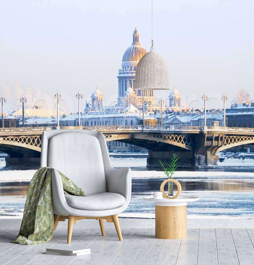 Фотообои в интерьере благовещенский мост  9-629 фото