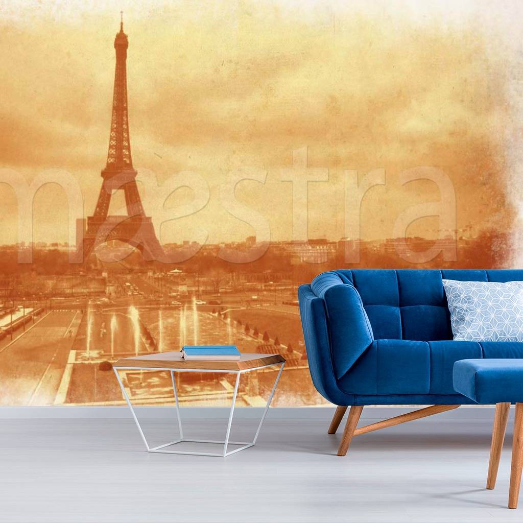Фотообои Состаренная картинка Парижа  3-115