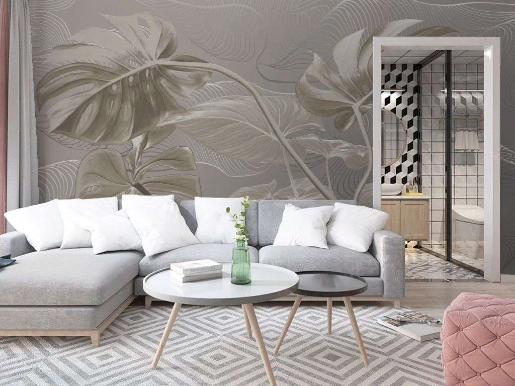 Фотообои в интерьере монстера 3д  13-720 фото