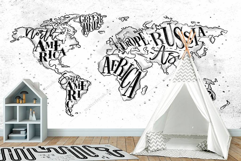 Фотообои Стильная карта мира  12-993