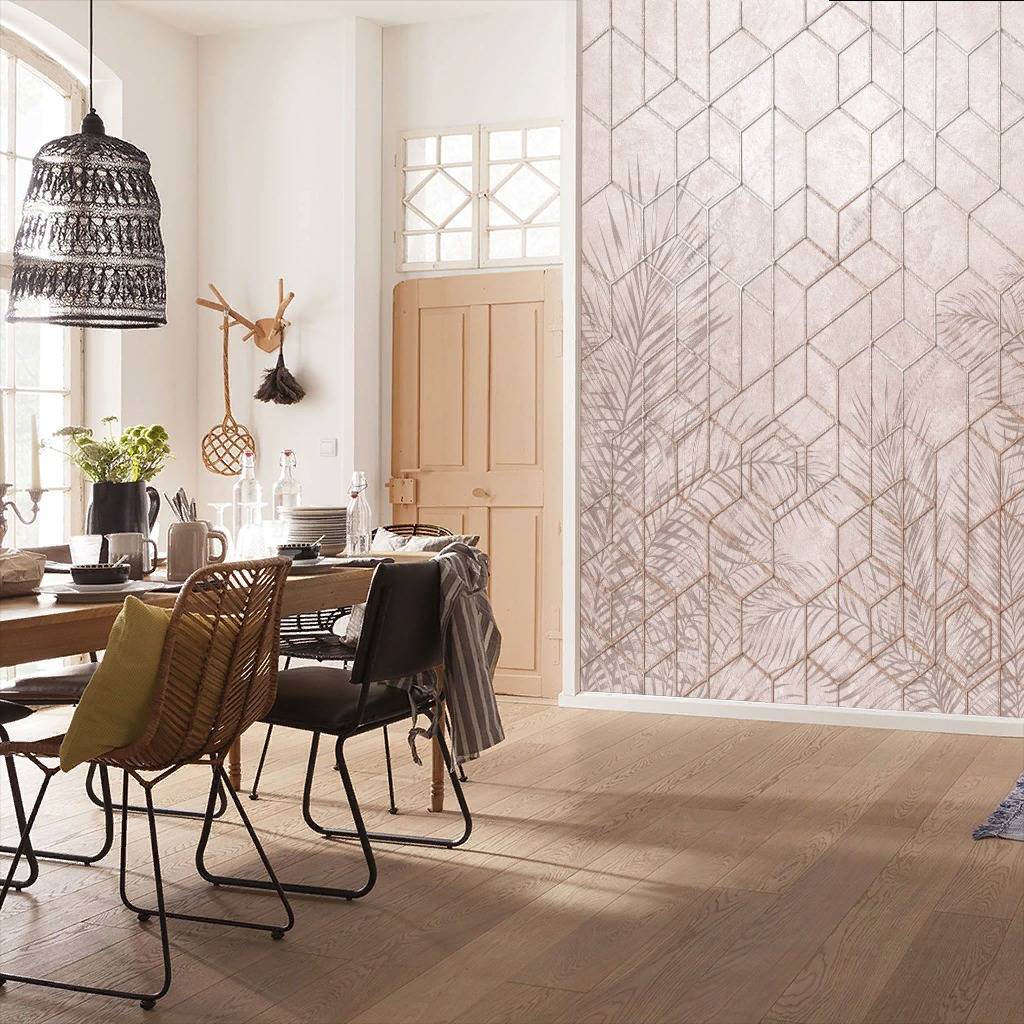 Фотообои Листья и геометрия  10-774