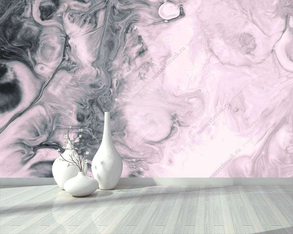 Фотообои в интерьере мрамор розовый с пятнами  9-1377 фото