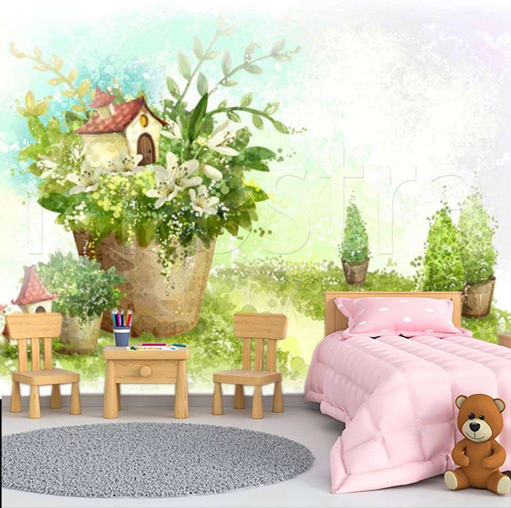 Фотообои в интерьере очаровательная полянка  12-301 фото