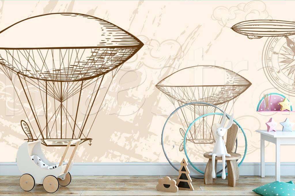 Фотообои в интерьере воздушные шары винтаж  12-427 фото