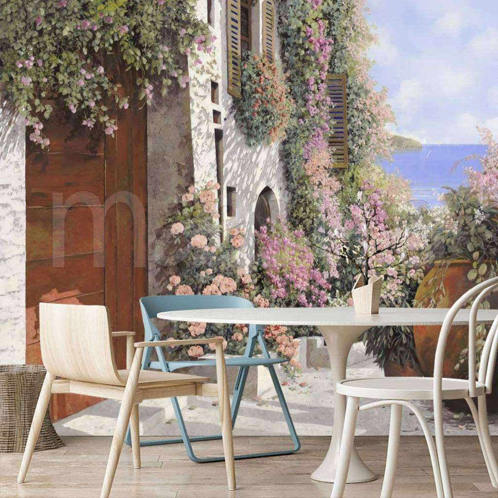 Фотообои Дворик с видом на море  8-010