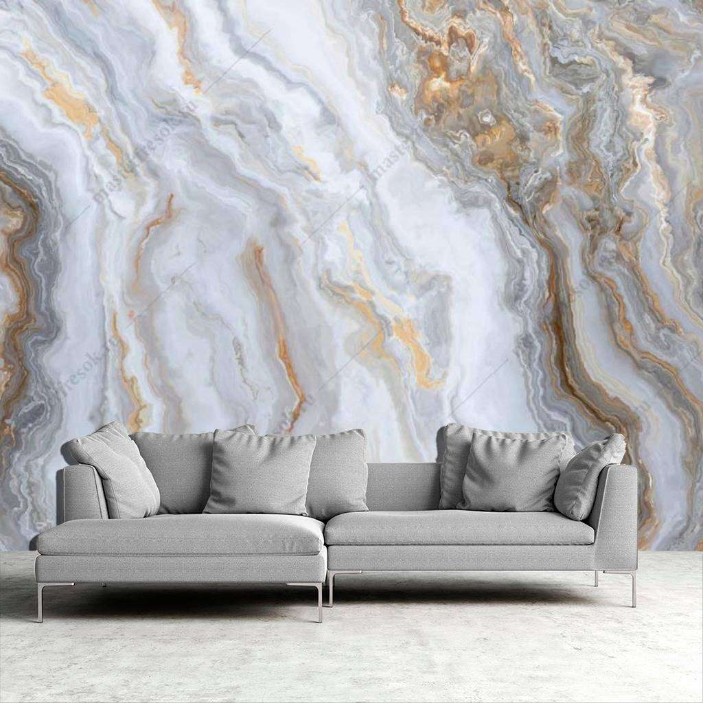 Фотообои в интерьере мрамор оникс грей  9-1081 фото