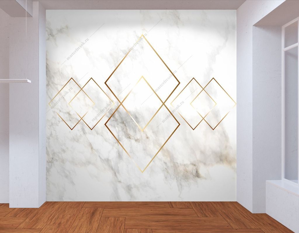 Фотообои Золотые линии на мраморе  9-1494