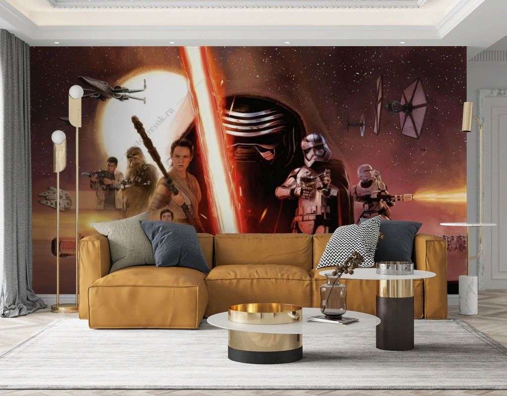 Фотообои в интерьере звездные войны постер  12-1233 фото