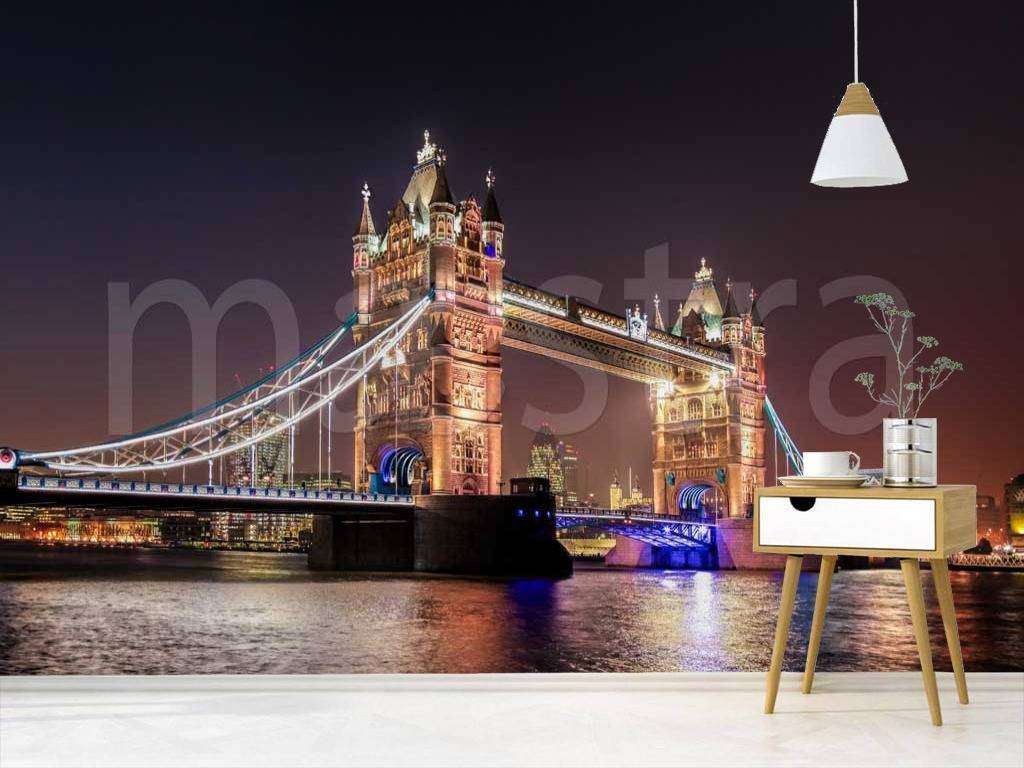 Фотообои в интерьере тауэрский мост поздним вечером  9-532 фото
