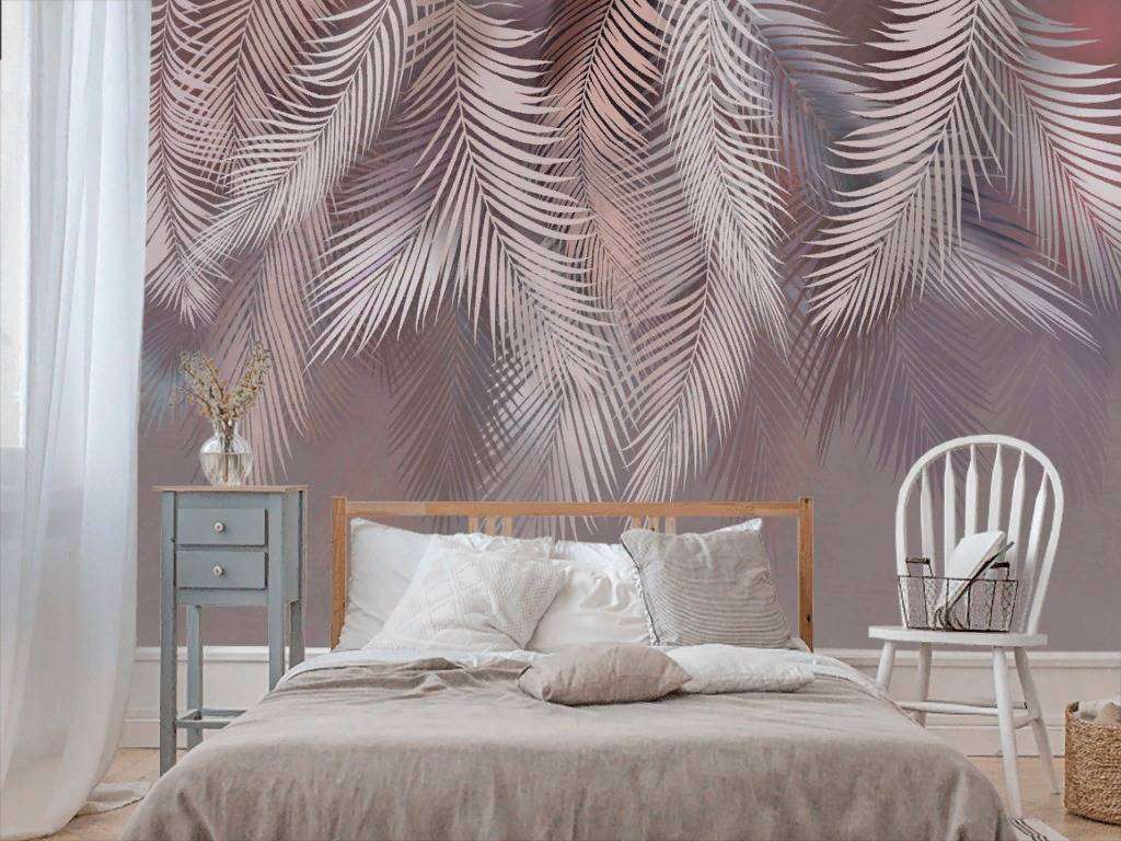 Фотообои Бесшовные обои на стену:  Пальмовые ветви свисающие. Артикул: 13-246  