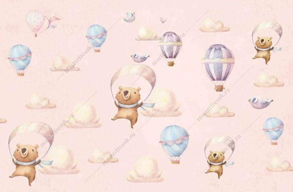 Фотообои в интерьере летающие мишки  15-995 фото